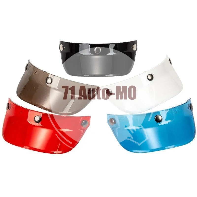 Motorcycle 3-Snap Jet Helmet Visor 1Pcs Windproof Sun Brim for Dirt Bike Motorbike Riding Replacement Accessory