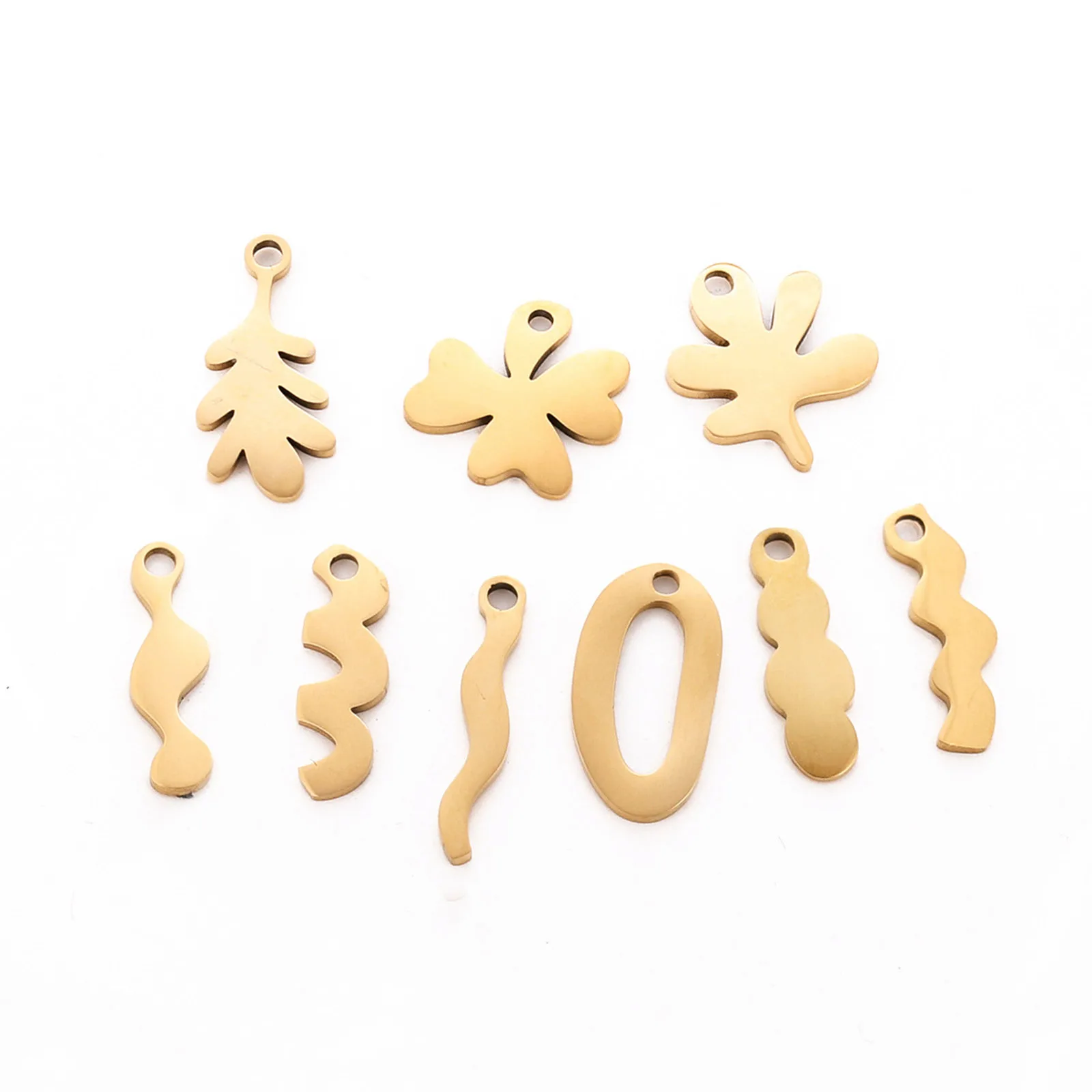 3 قطعة 304 الفولاذ المقاوم للصدأ Charms الفضة اللون هندسية يترك المعلقات المعدنية DIY بها بنفسك قلادة أقراط النتائج مجوهرات النساء