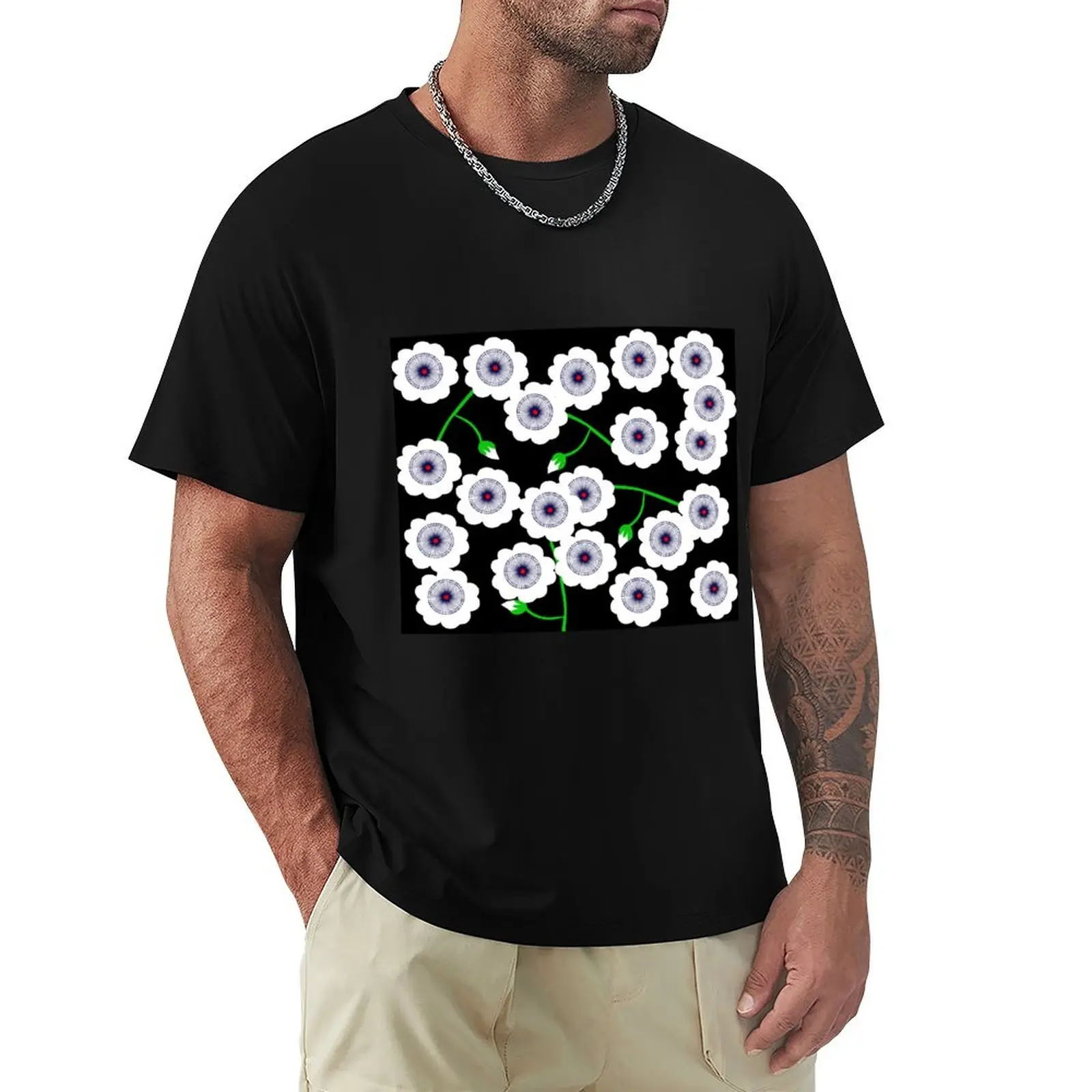 

Funky Springflowers dancing in the Wind T-shirt summer clothes hippie clothes plus sizes Men's t shirts