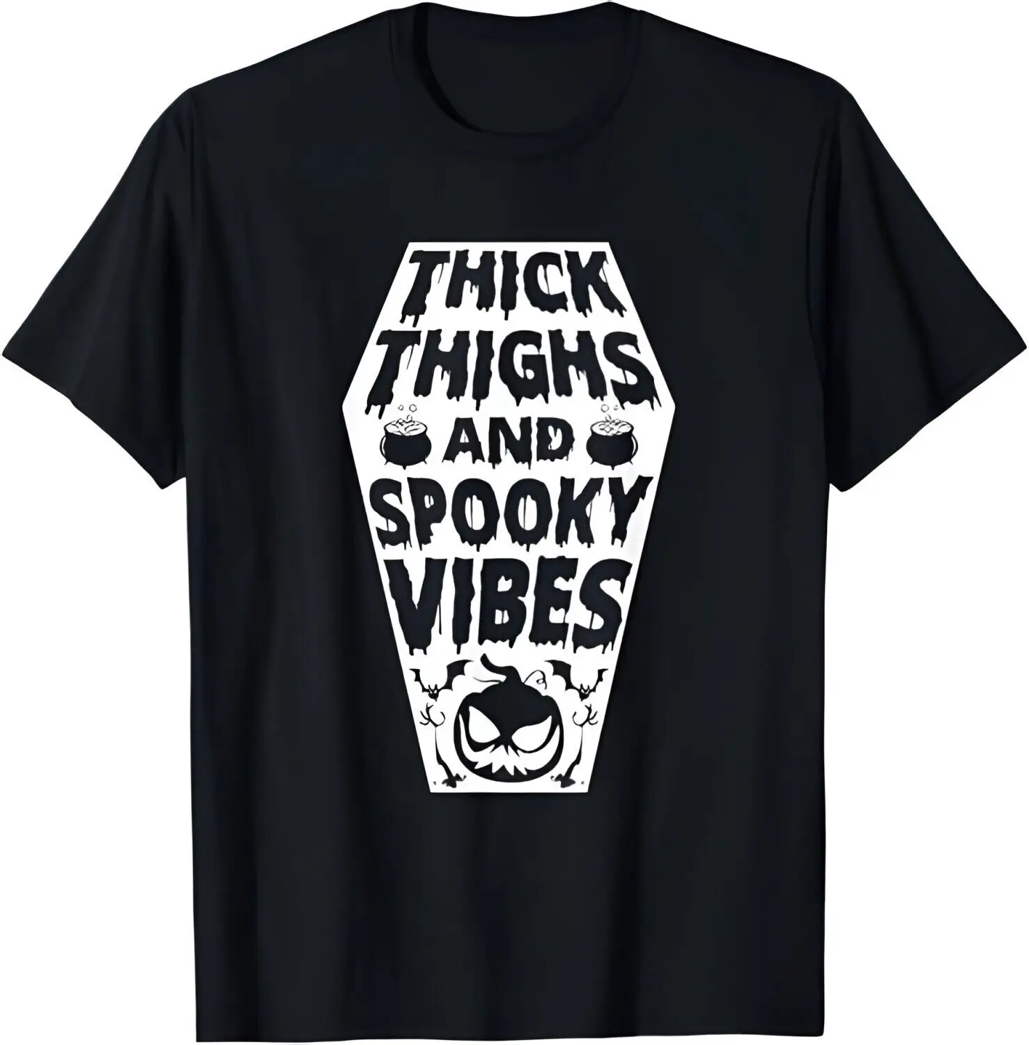 Thick Thighs And Spooky Vibes Halloween Costume Party Dress T-Shirt