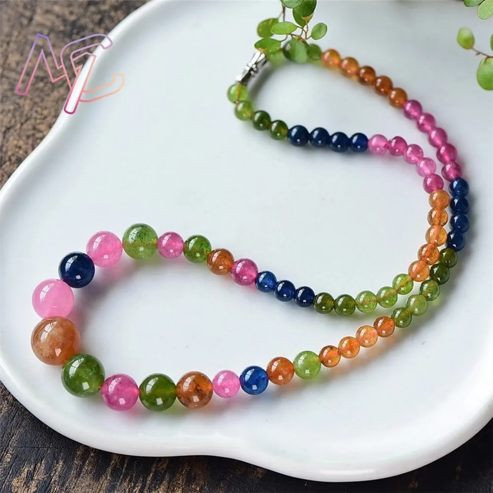 

6-14mm Real Natural Jade Bead Necklace Agate Stone Pendant Gemstone Lucky Amulet Fashion Jewelry Charm Gifts for Women Girl