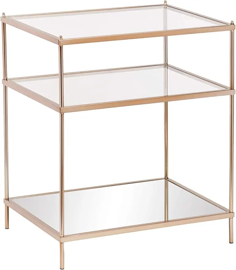 

SEI Furniture Knox Mirrored Side Table, 3-Tier, Copper