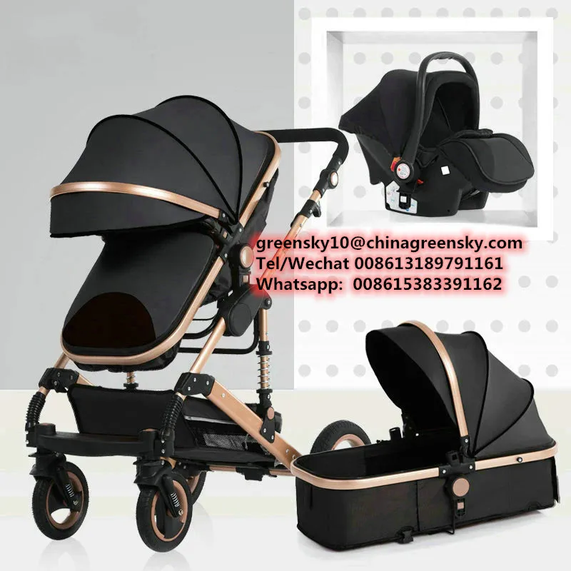 baby cart 3 in 1 Luxury Foldable Portable Baby Carriage 3 in 1 Kinderwagen 3 in 1