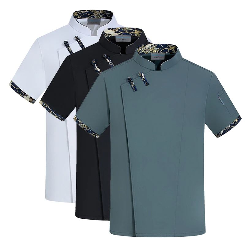 Men Professional Chef's Jacket Comfortable Stretch Restaurant Uniform Bakery Waiter Working Coats Delicate Kitchen Overalls