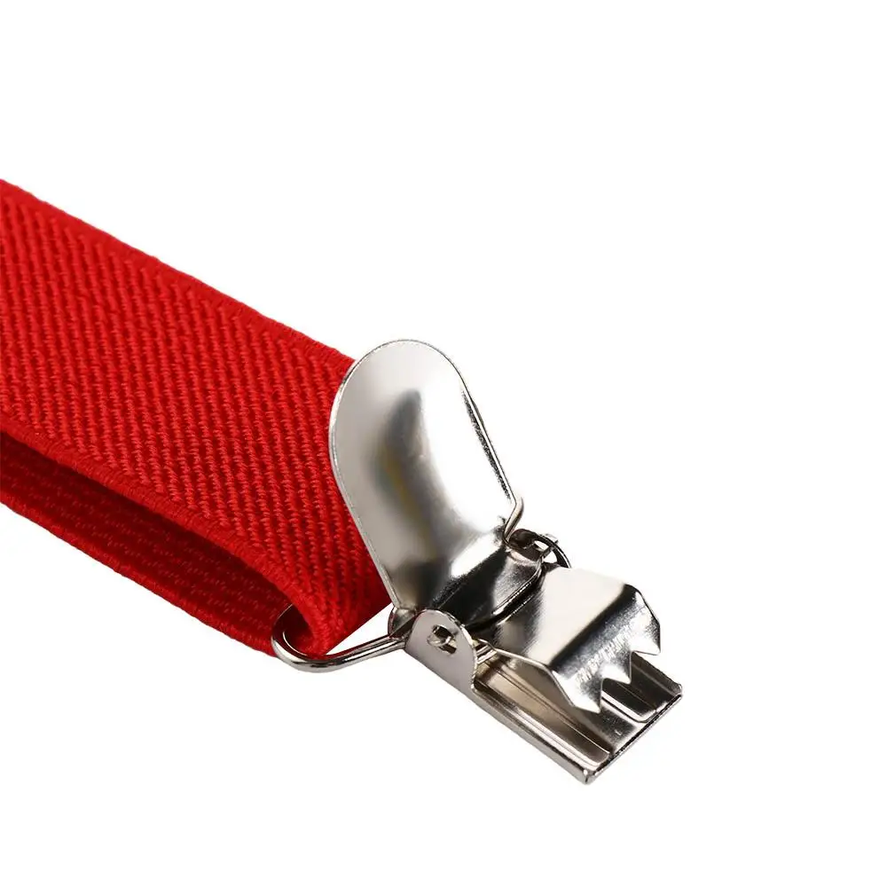 Appeso per ragazze Cinturino Tinta unita Clip per cinturino Performance Cravatta Bretelle Set Pantaloni appesi Clip Bretelle Clip Papillon