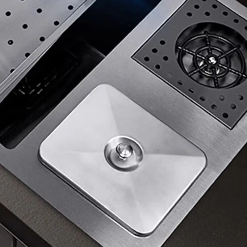 TikTok Trends All-in-One Stainless Steel Kitchen Sink with Single Bowl and Pull-Down Waterfall Faucet for Drain Installation