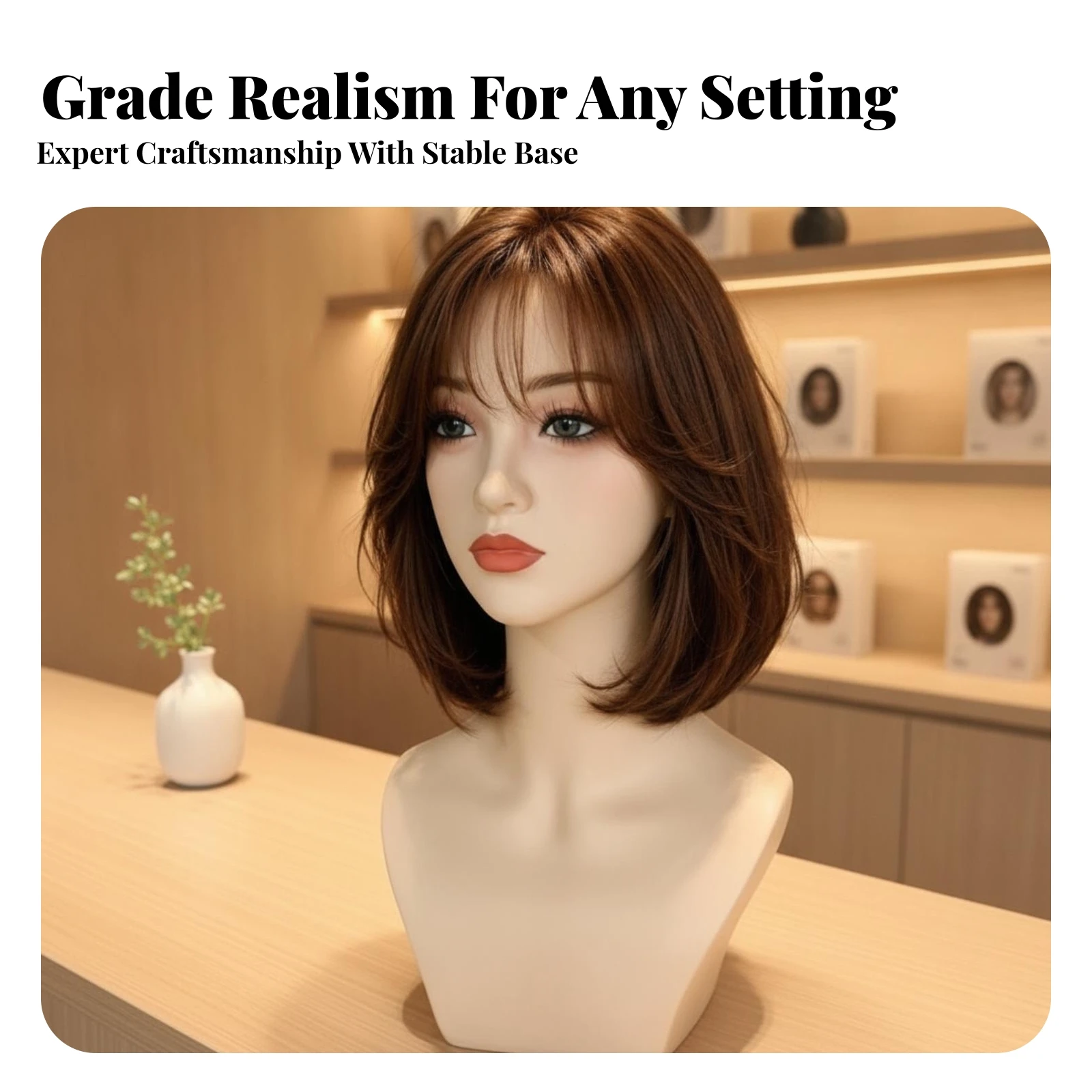 Mannequin Bust Stable Female Mannequin Head with Shoulders Hairpiece Stand Long-Lasting for Shop Owners, Product Photography
