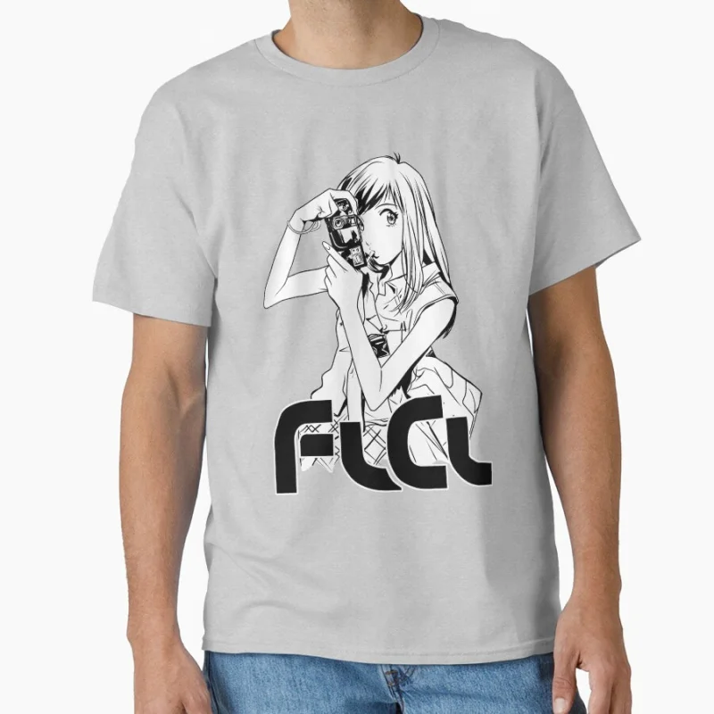 تي شيرت MAMIMI Fooly Cooly FLCL Anime تي شيرت كبير الحجم مطبوع عليه رسومات مانغا Y2k ملابس كارتونية تي شيرت #5