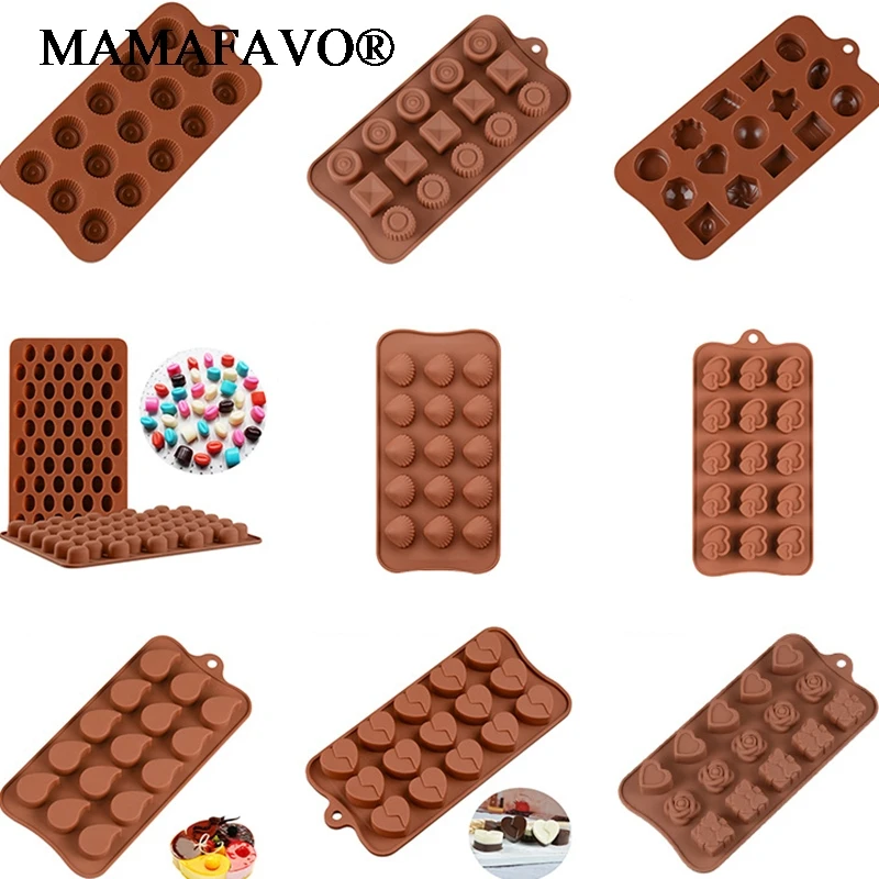 New Silicone Chocolate Mold 29 Shapes 3D Chocolate Baking Tools Jelly And Candy Mold DIY Numbers Fruit Kitchen Gadgets Good K557