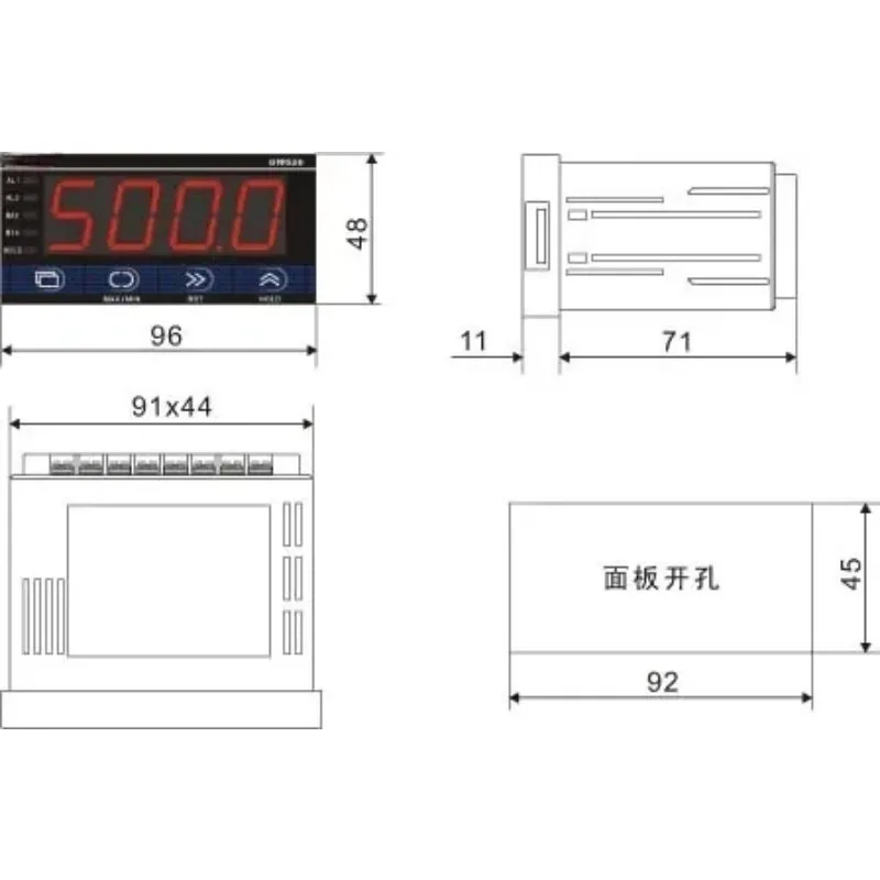 GW626 High Precision Industrial Digital Pulse Counter Tachometer Frequency Meter Wire Speed Meter with RS485 MODBUS
