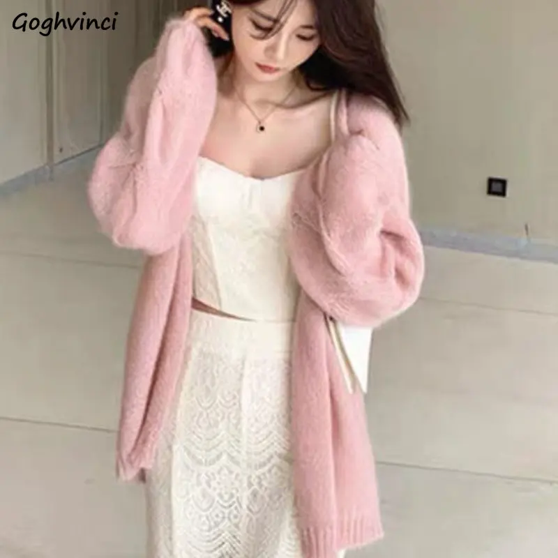 Cardigans Women Casual Sweet Spring Vintage Fairycore Temperament Gentle Minimalist Baggy Cozy Popular Age-reducing Korean Style