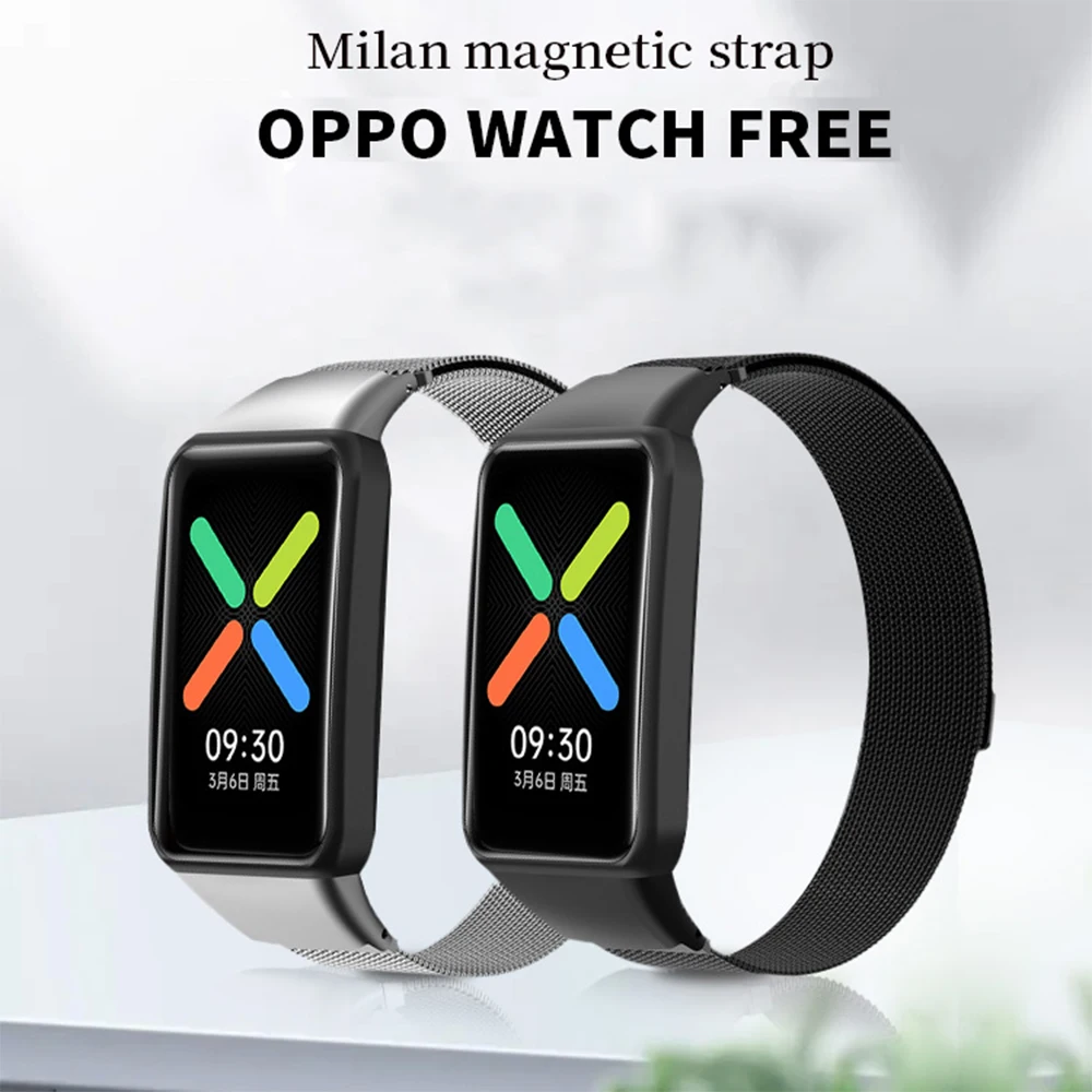 Pulseira de metal magnético para oppo relógio livre pulseira de aço inoxidável para oppo relógio livre nfc smartwatch loop correa