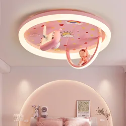 Cartoon Led Ceiling Light Children's Room Bedroom Pink Unicorn Home-appliance Luminaria Infantil Para Quarto Eye Protection Lamp