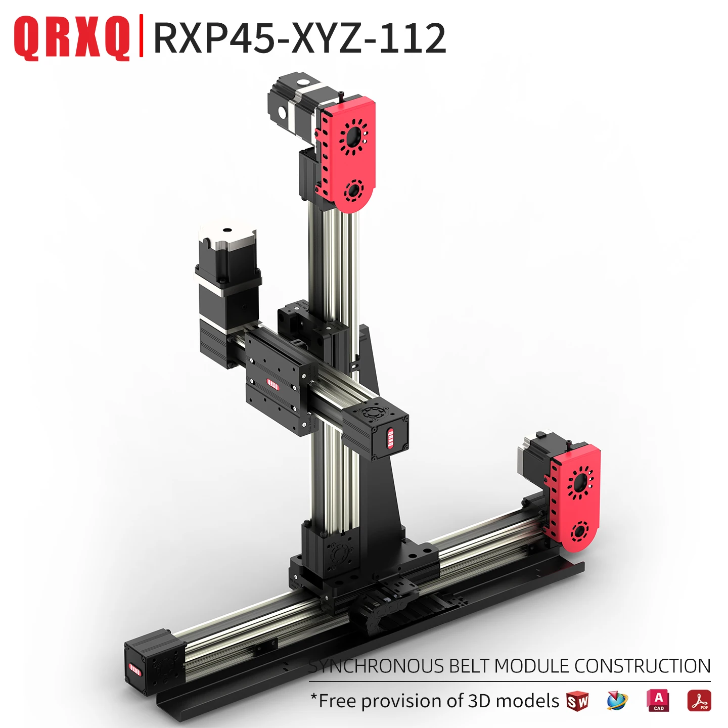 QRXQ RXP45-XY-112 XYZ 3 Axis Stage Linear Module Synchronous Belt Slide Precision Linear Guide Gantry Construction Linear