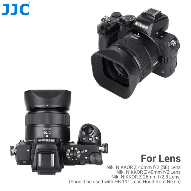 Jjcスクエアレンズフード、Nikon、kor z、z 40mm、f、2 (se) 、Nikon on z 40mm、Nikon on z 26mm、 Nikon on z 2.8レンズと互換性があります - AliExpress