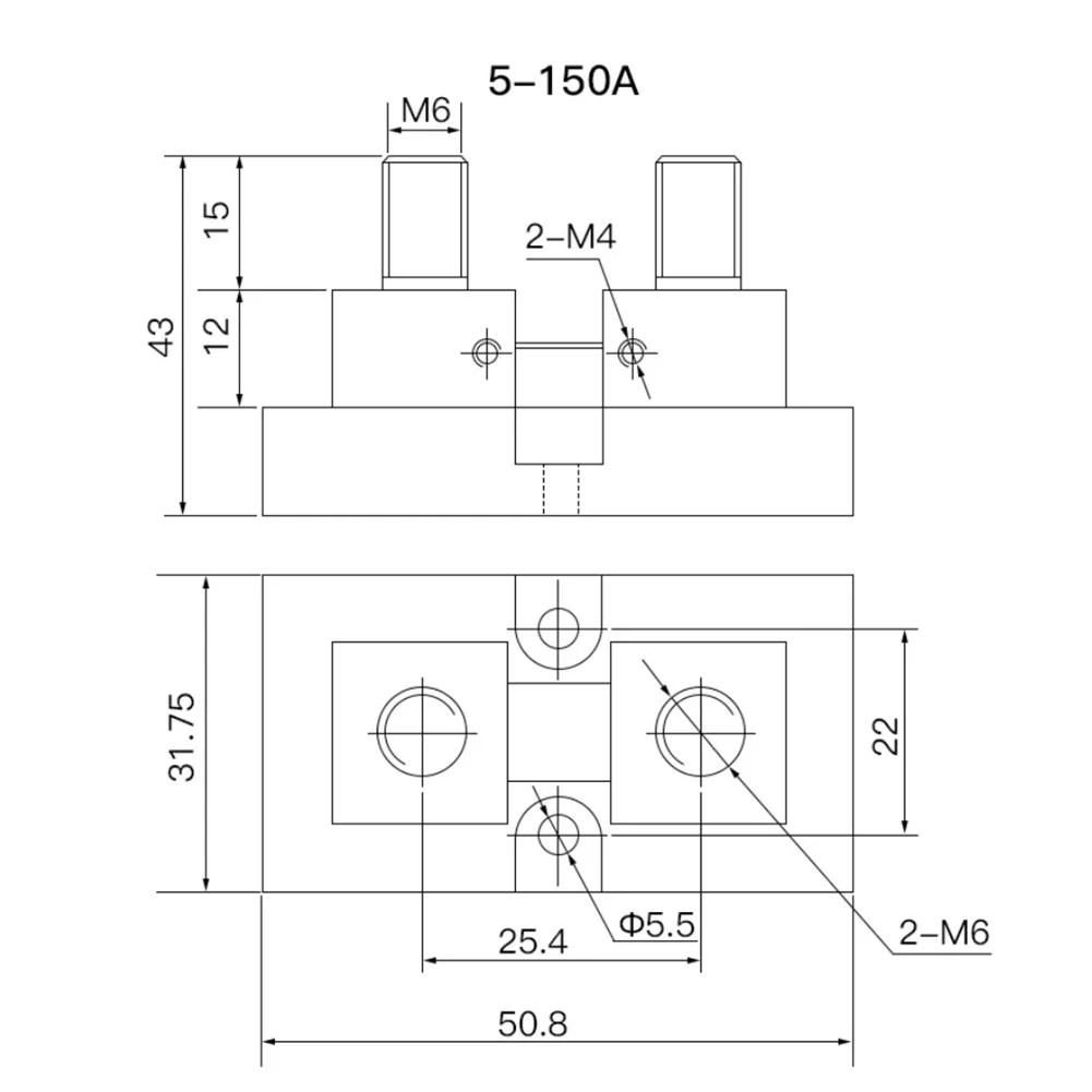 Brass Manganese DC Shunt 100A 100mV for Ammeter Circuits Requiring Consistent Accuracy and Mechanical Durability