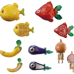 Gacha Sea Creatures Fruit Fish Lemon Banana Strawberry Eggplant Garlic Figures Capsule Toys Collectible Table Ornaments