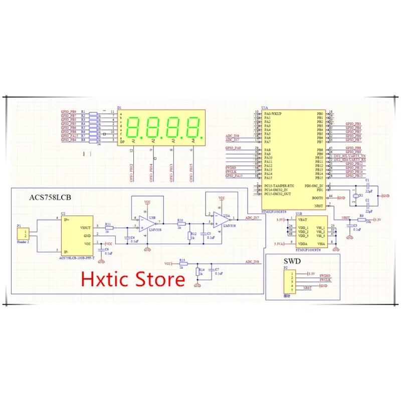 ACS758ECB-200B ACS758ECB-200 ACS758ECB 200B ACS758 0-200A DC current display meter