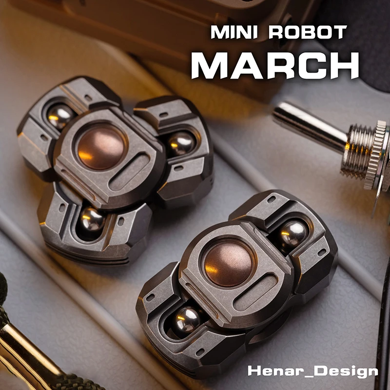 WANWU EDC Fidget Spinner Marching Robot Button Steel Ball Fingertip Gyro Decompression Metal Toys