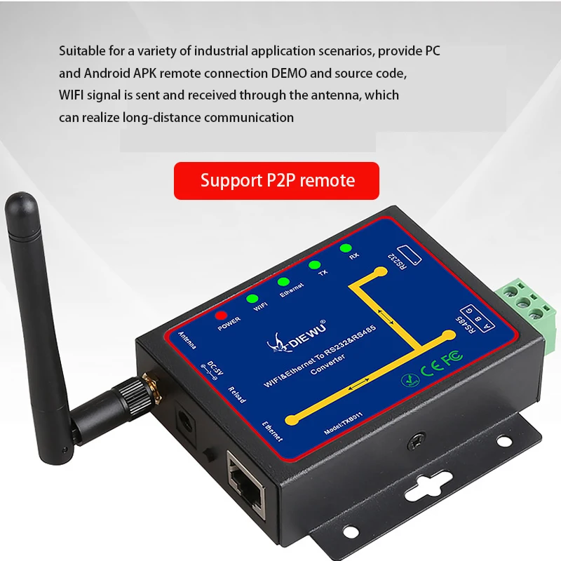 Wifi & Ethernet RJ45 To RS232 RS485 converter Serial To Ethernet Interface WIFI Serial Server RJ-45 LAN Adapter network Switch