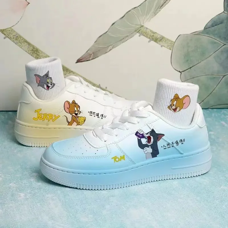 

real pictures Tom and Jerry cat and mouse 2025 plus size Branded Students Soft Girl sprots Canvas Shoes man women Casual Shoes