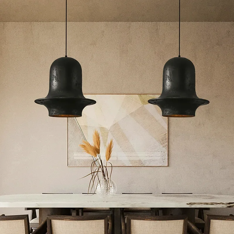 

Japanese Retro Wabi-Sabi Wind Industrial Chandelier Nordic Designer Black Restaurant Lights Cafe Bedroom Bar Decor Hanging Lamps