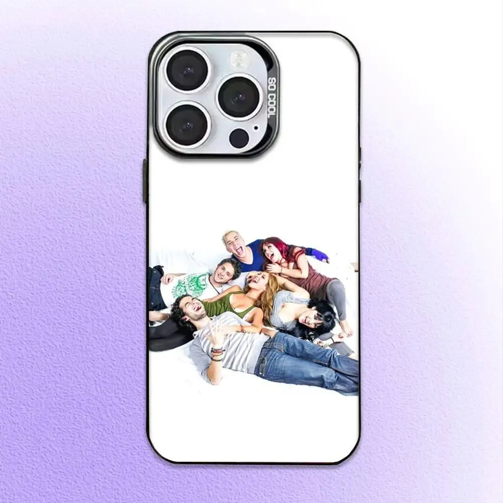 Funda de teléfono RBD REBELDE V para iPhone17,16,15,14,13,12,11 Plus,Pro Max, cubierta interior chapada en plata de color