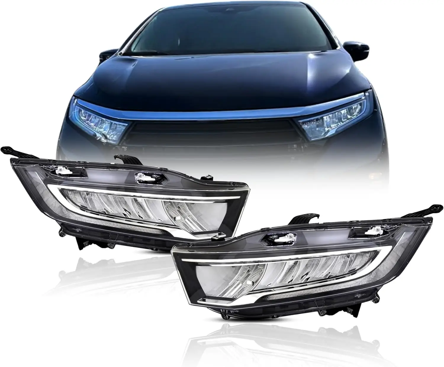 

1 шт. полностью светодиодные фары в сборе для Honda Odyssey 2021-2024 CAPA, сертифицированные левые/драйверские фары с лампочками DRL, американская версия