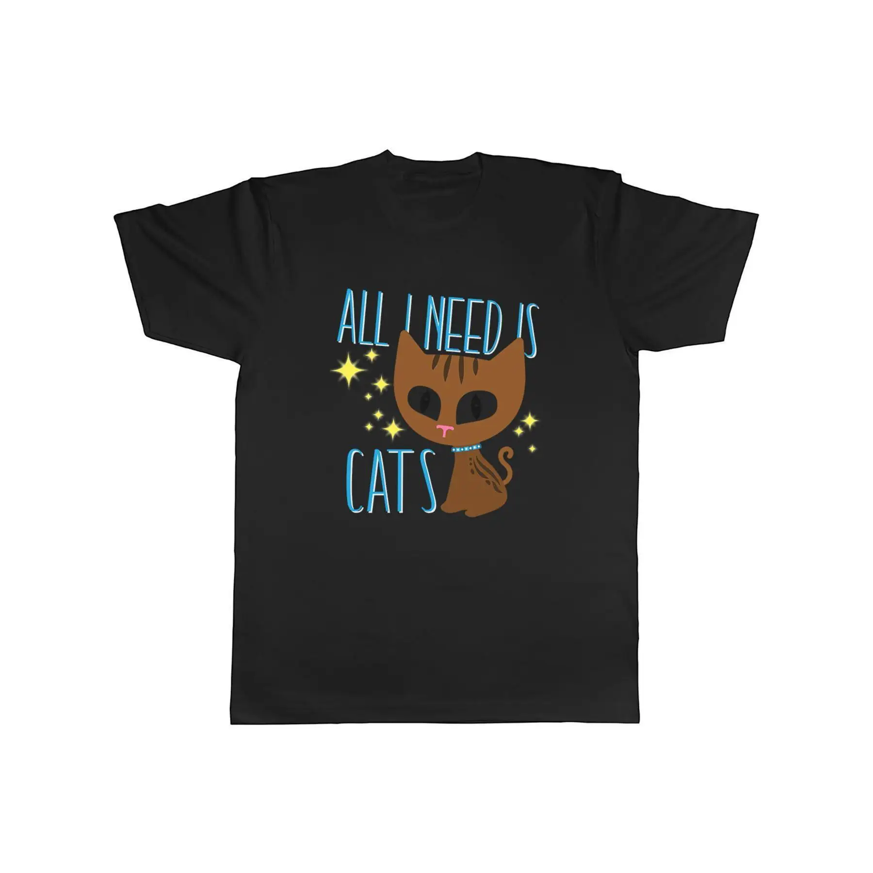 

Women's "All I Need Is Cats" T-Shirt | Cute Big Eyed Kitty Graphic Tee | Pet Lover Gift Casual Top for Cat Mom