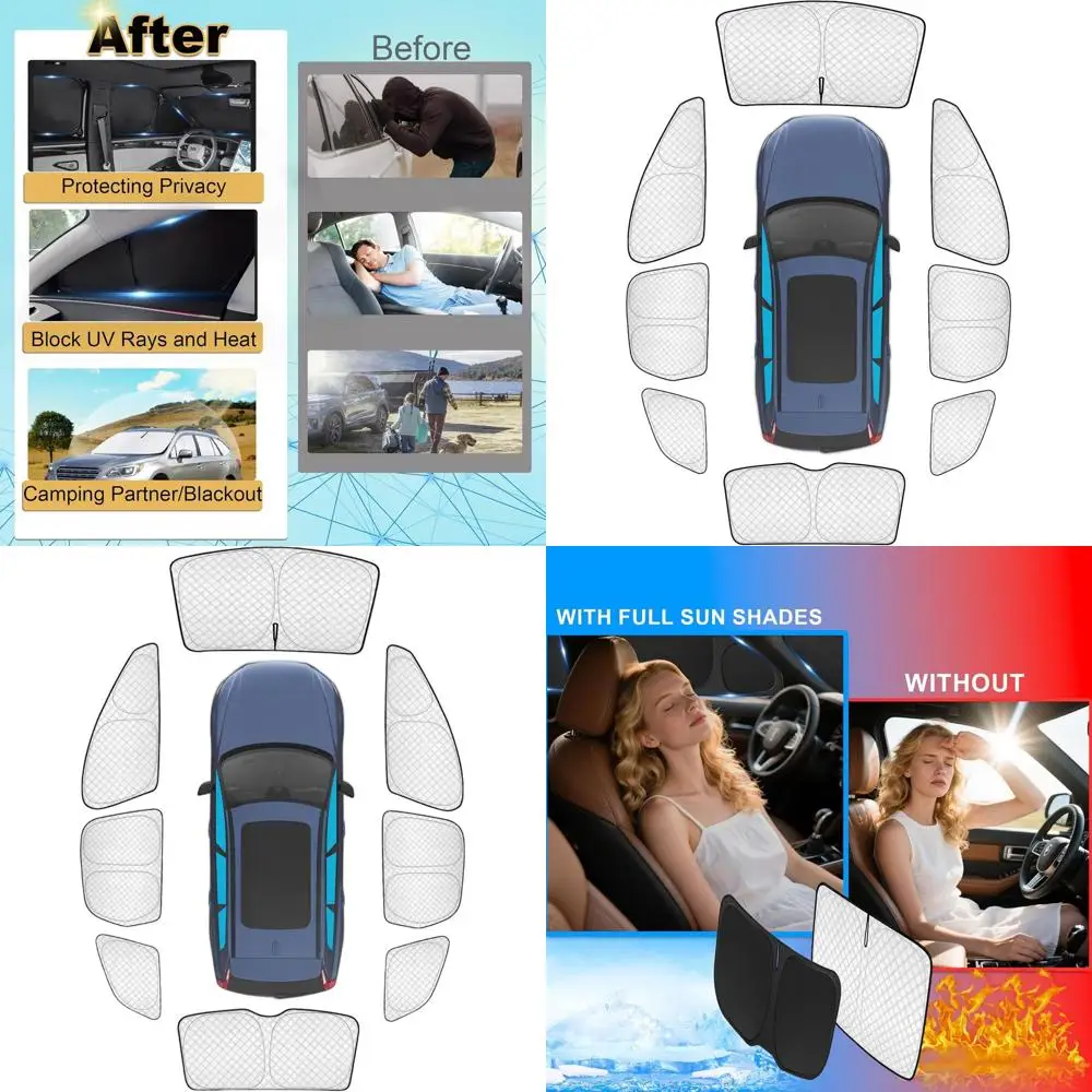 

Volvo XC60 2018-2025 Enhanced Sunshades, 8-Piece Set for Full Coverage, UV Protection & Privacy for Car Camping Outdoors