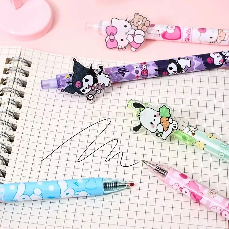 Yiqiduo Gel Pens 48 Pcs Kitty Kuromi Cinnamoroll Pochacco 05 Mm Press Patch Writing School Stationery Student Wholesale
