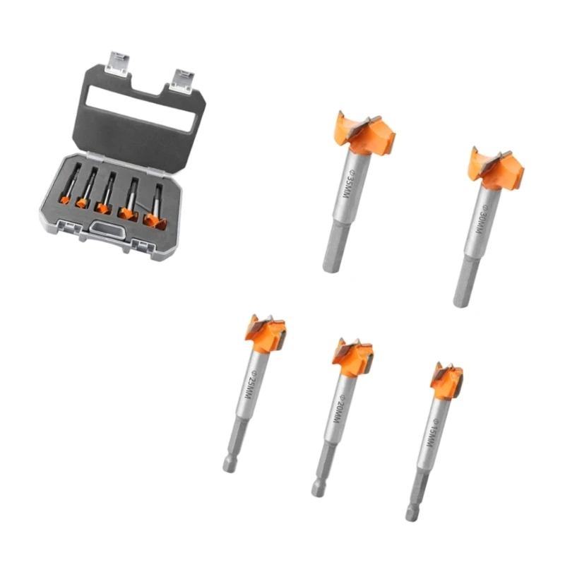 Profondità regolabile da 15-35 mm Bit trapano con punta centraggio per lavorazione del legno pulito mobili e strumento