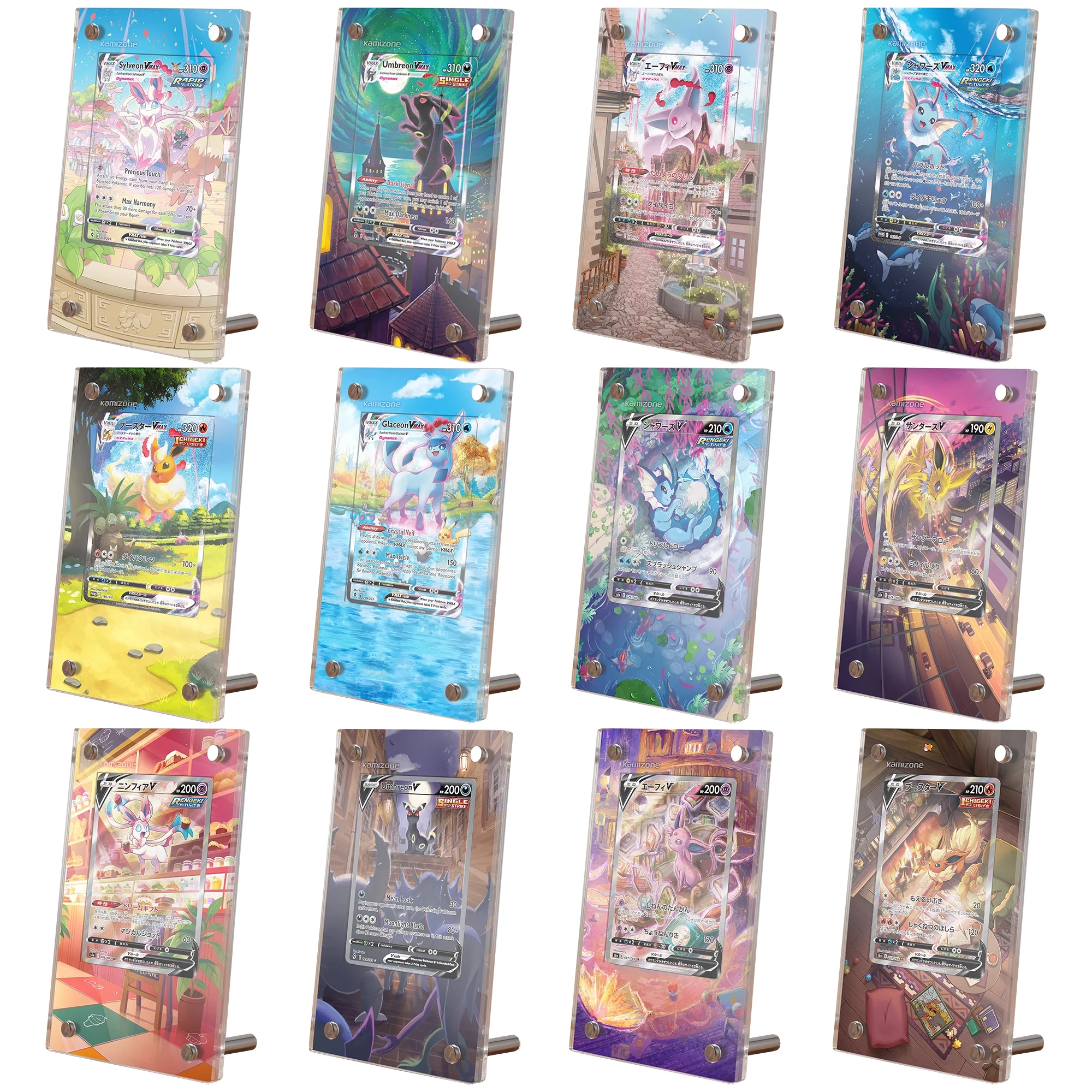 New 16 Models PTCG Eevee Card Display Stand Umbreon Sylveon Glaceon Acrylic Card Brick Photo Frame Gift Toy Not Include Cards