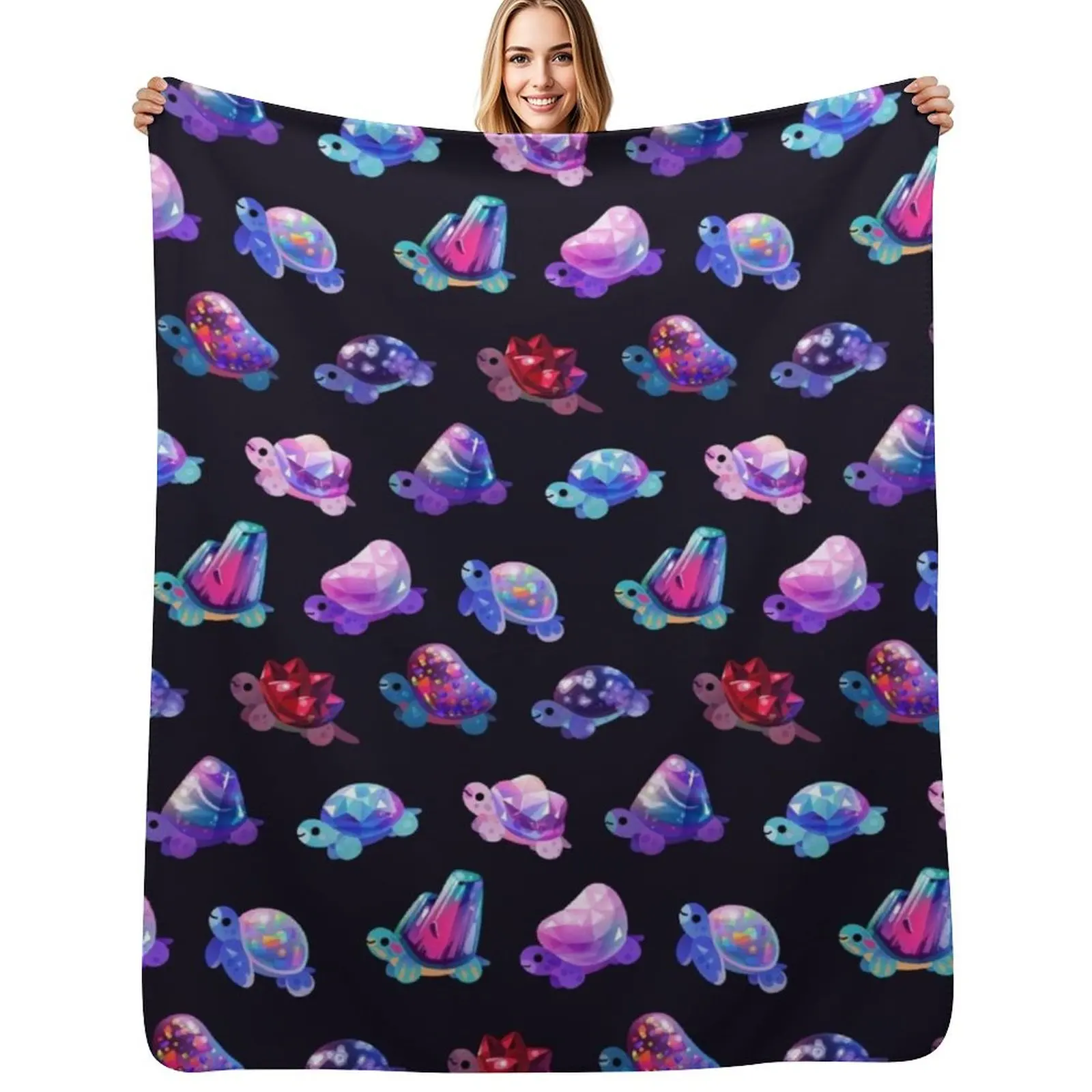 Jewel turtle Throw Blanket Stylish Warm Blanket for Living Room Bedroom