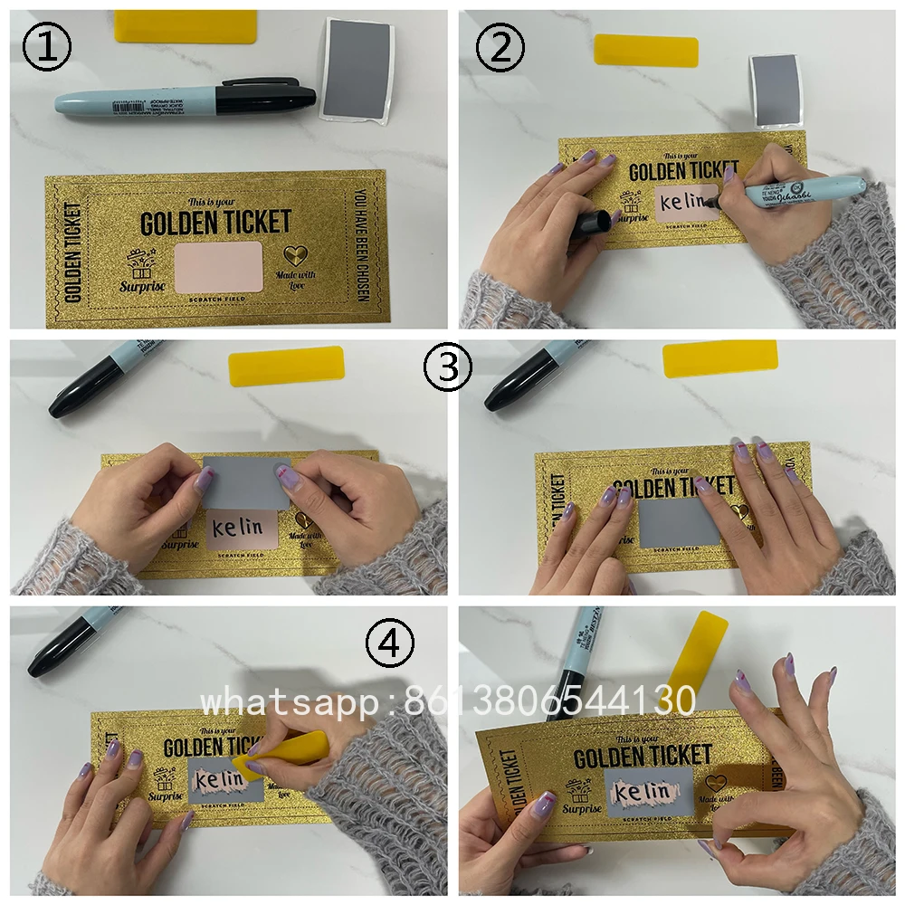 2025 Christmas Golden Ticket Scratch Card | Surprise Gift Voucher Party Favor Gift Certificate Made With Love Children Friends view 5