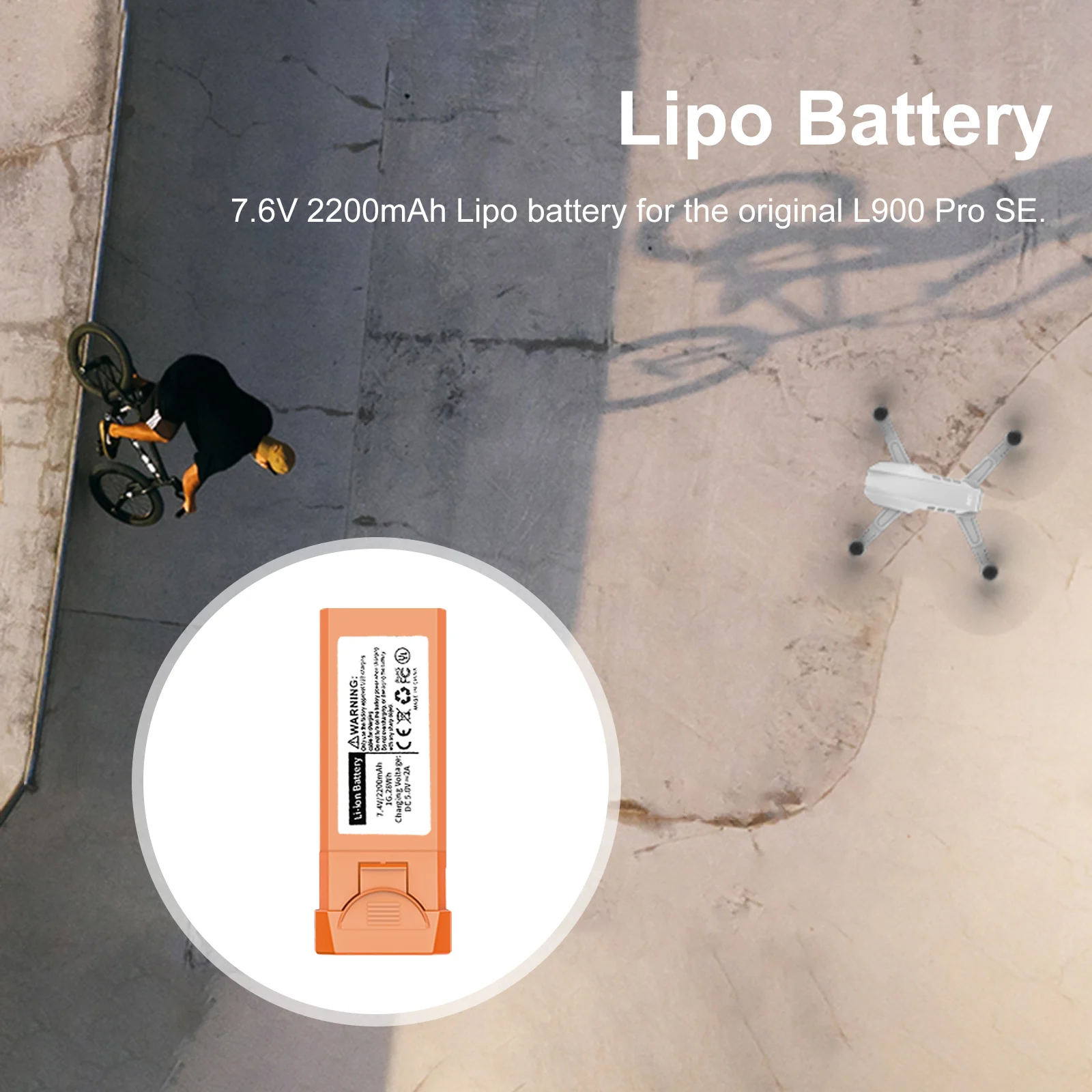 7.4V 2200mAh Drone Lithium Battery Aircraft Model Accessories Drone Lipo Battery Replacement Spare Parts for L900 Pro SE