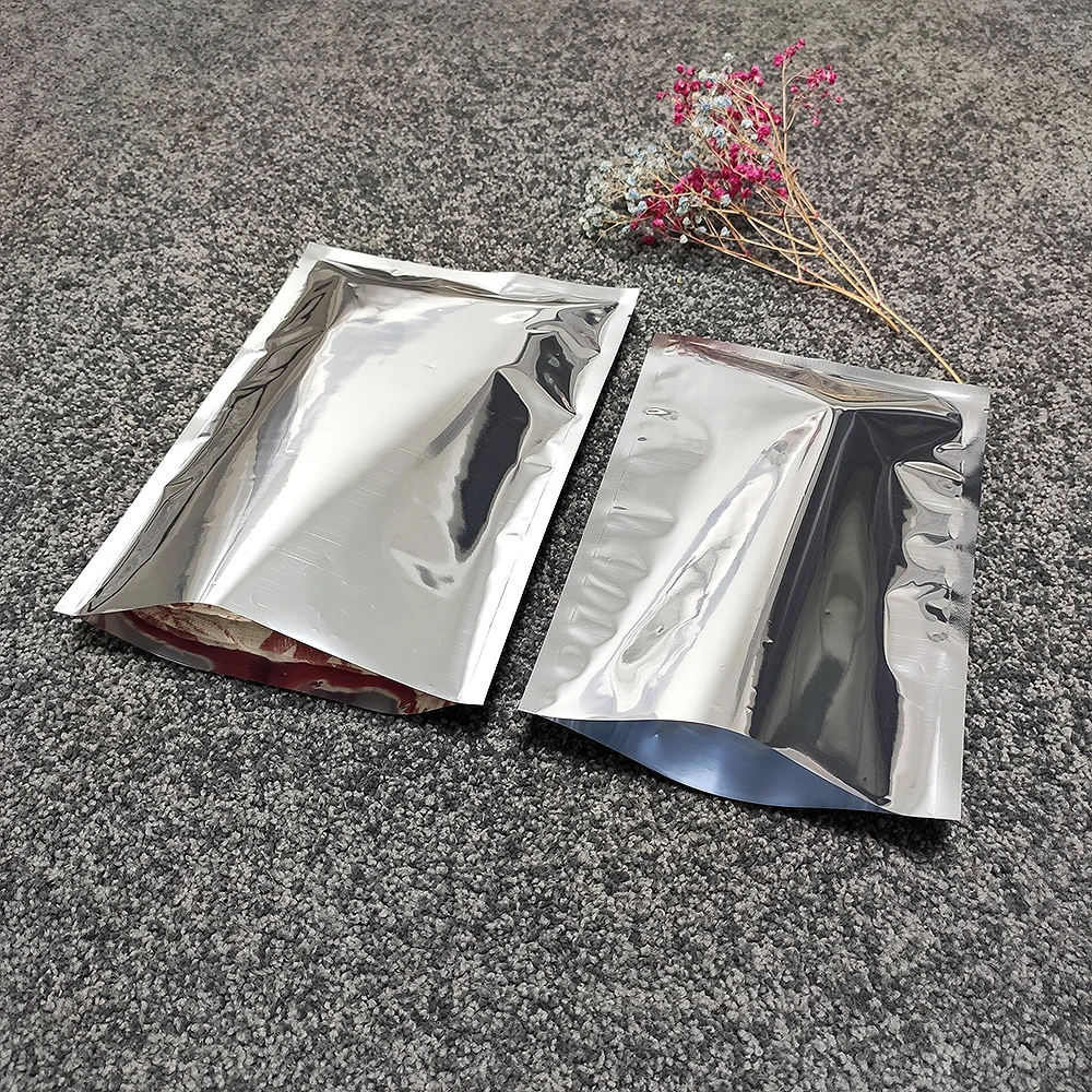 

A Pack Of 100 Aluminized Flat Mouth Packaging Bag Coffee Powder Packaging Bag Material Opp+Vmpet+Cpp