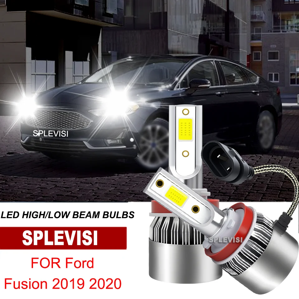 2x H11/8/9 Car Auto LED Headlight High/Low Beam Bulbs 12V Aviation Aluminum For Transit Connect 2014-2022  Fusion 2019 2020