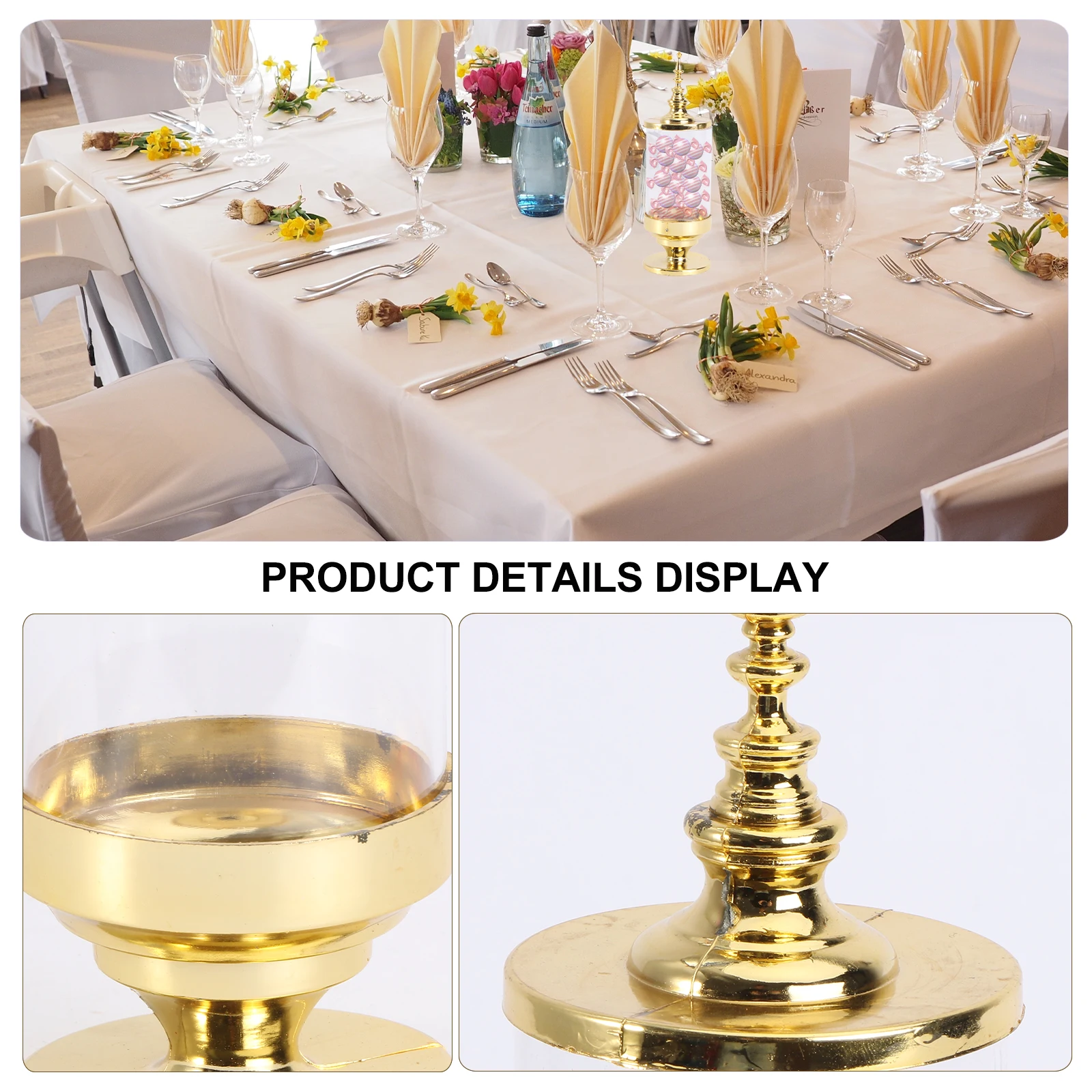 

3pcs Candlestick Shaped Candy Boxes for Birthday Wedding Party Favors Plastic Gift Holders Storage Containers Decorative