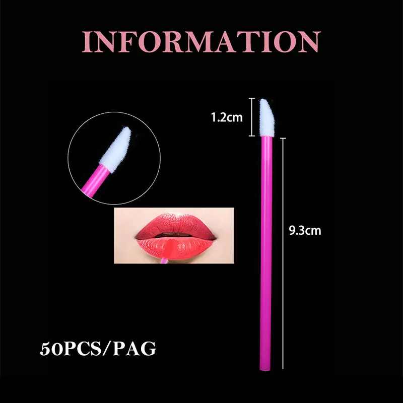 50 Stuks Wegwerp Lippen Borstel Mascara Wands Schonere Make-Up Labiales Borstels Wimper Extensie Lippenstift Borstel Voor Make-Up Tools