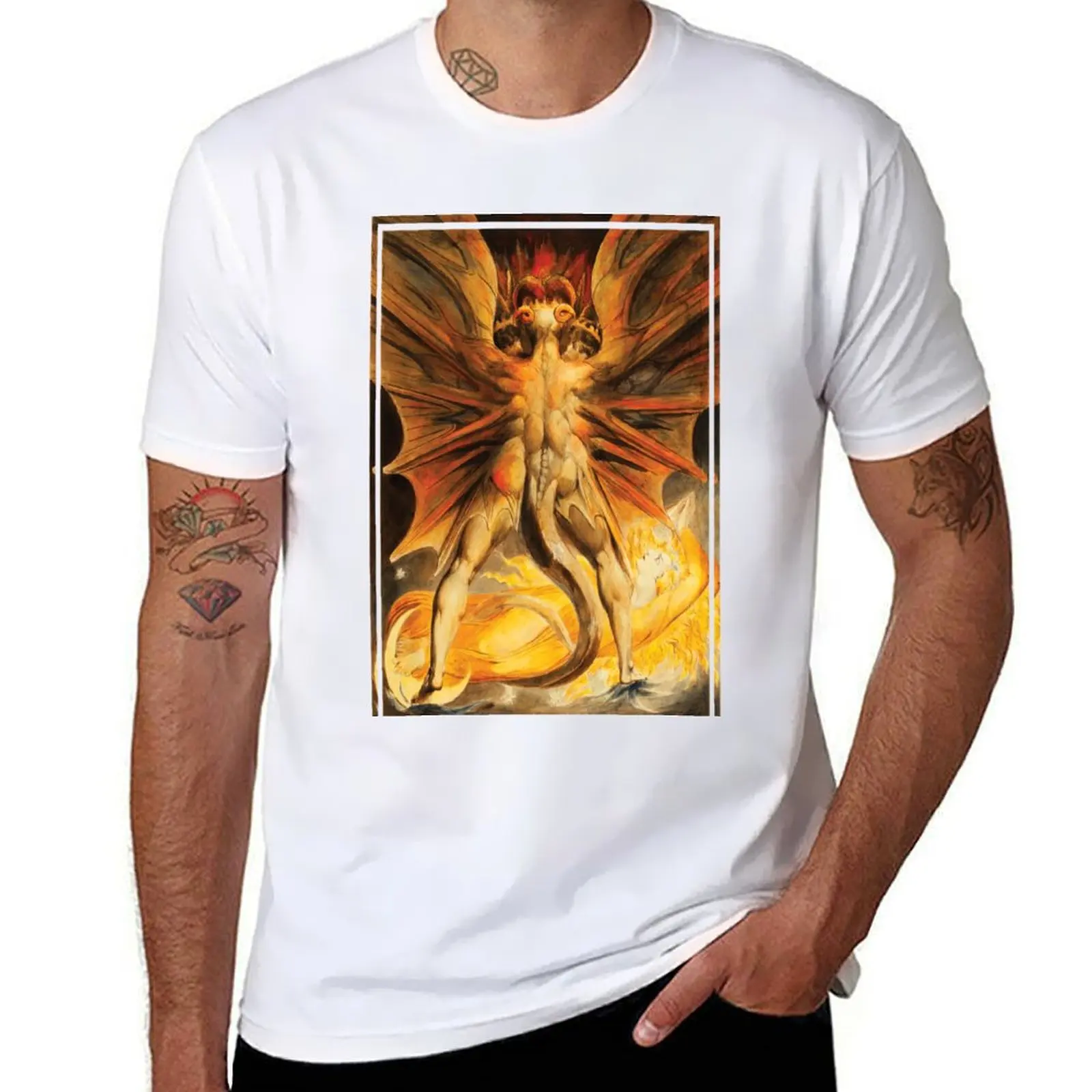 

The Great Red Dragon by William Blake T-Shirt cotton tshirt 100% man t shirts for men casual T-Shirt