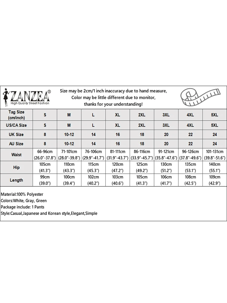 ZANZEA Fashion Straight Trousers Women Long Pants 2024 Spring Korean Style Pantalons Casual Solid Color Elastic Waist Bottoms