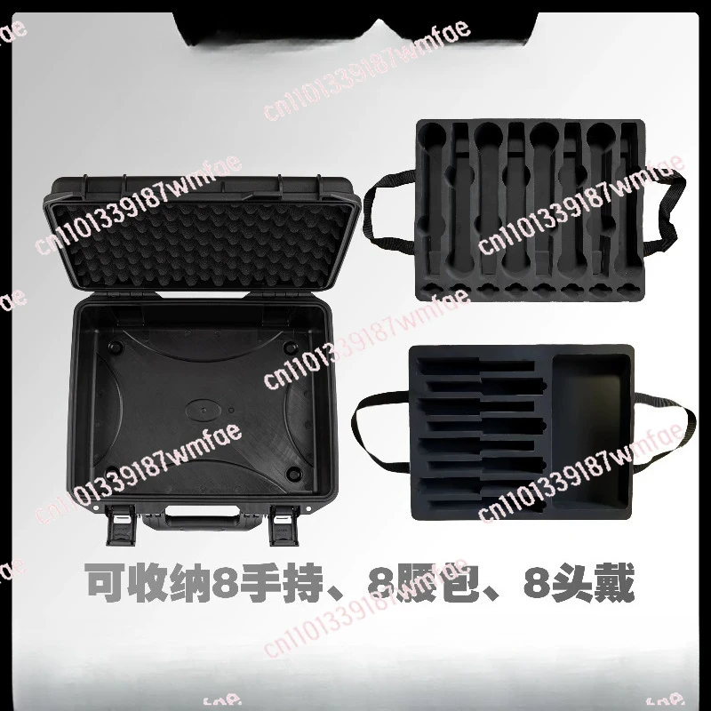 801 combination storage box 8 microphone 8 fanny pack microphone  headwear earphone monitor performance plastic suitcase