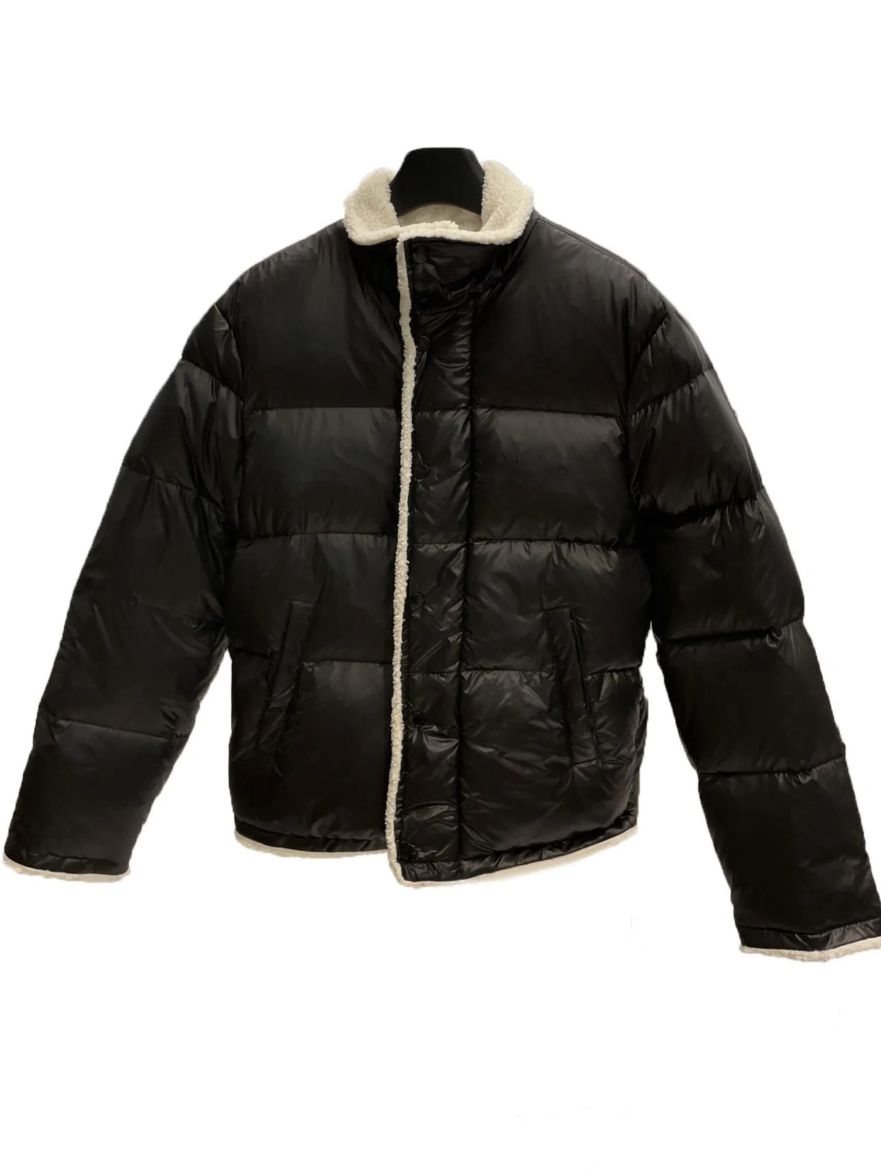 

Пуховик с воротником-стойкой, Короткая свободная куртка из овечьей шерсти с подкладкой, теплый и уютный дизайн, новинка зимы 2023, 1027