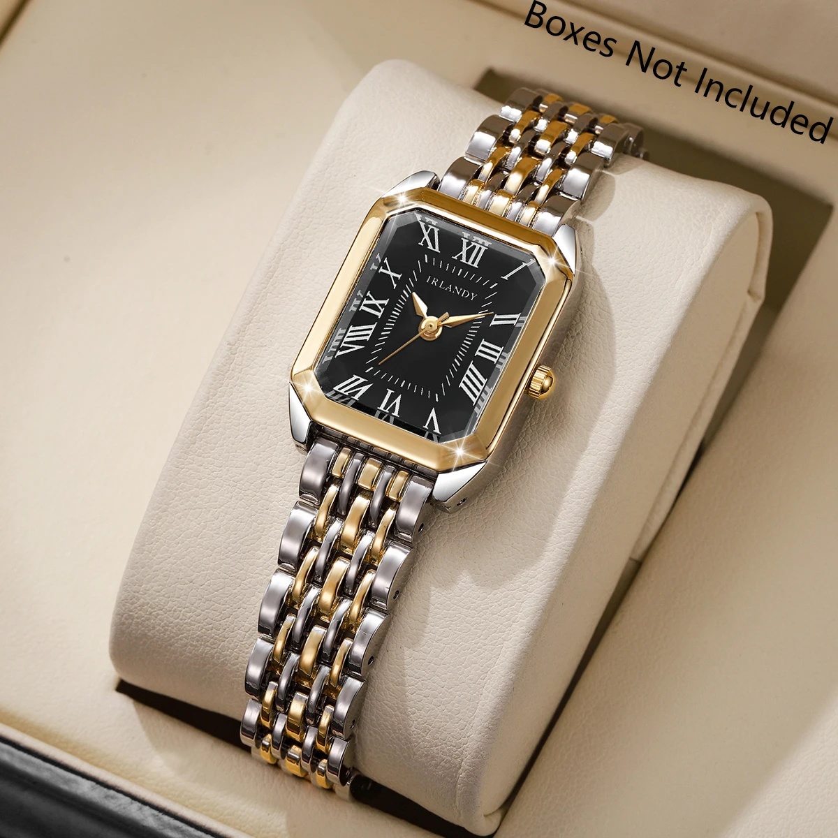

Elegant Rectangle Women Quartz Watch Fashion Roma Dial Ladies Stainless Steel Band Wristwatch Reloj Mujer (Without Box)