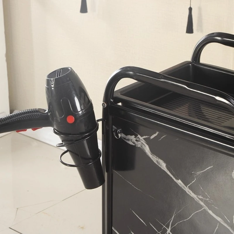 Troli Salon Besi Logam dengan Penyimpanan, Troli Roda untuk Tata Rambut, Troli Perlengkapan Kecantikan, Kabinet Mobile Tugas Berat