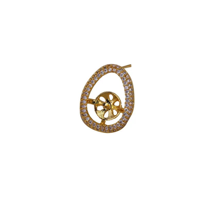 

1 пара позолоченных медных серег-гвоздиков E226 с жемчугом и серебряной иглой S925, фурнитура для изготовления ювелирных изделий, аксессуары для DIY украшений