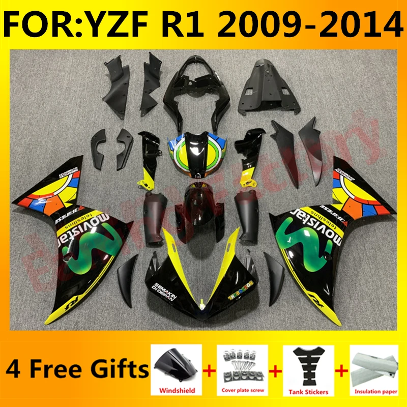 

NEW ABS Motorcycle full Fairing Kit fit For YZF R1 YFZ-R1 2009 2010 2011 2012 2013 2014 Bodywork Fairings kits set yellow shark