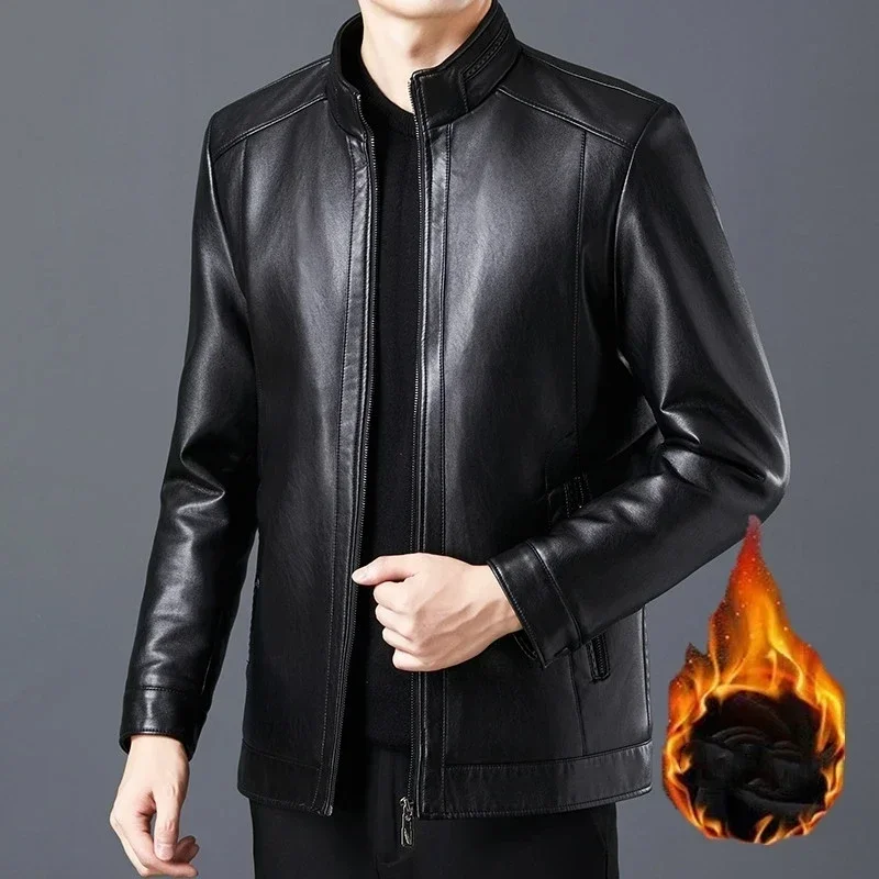 2023 Men Leather Suit Jacket Men Slim Fit Blazer Coat Men Fashion Leather Jacket Streetwear Casual Blazer Jacket Male Outerwear