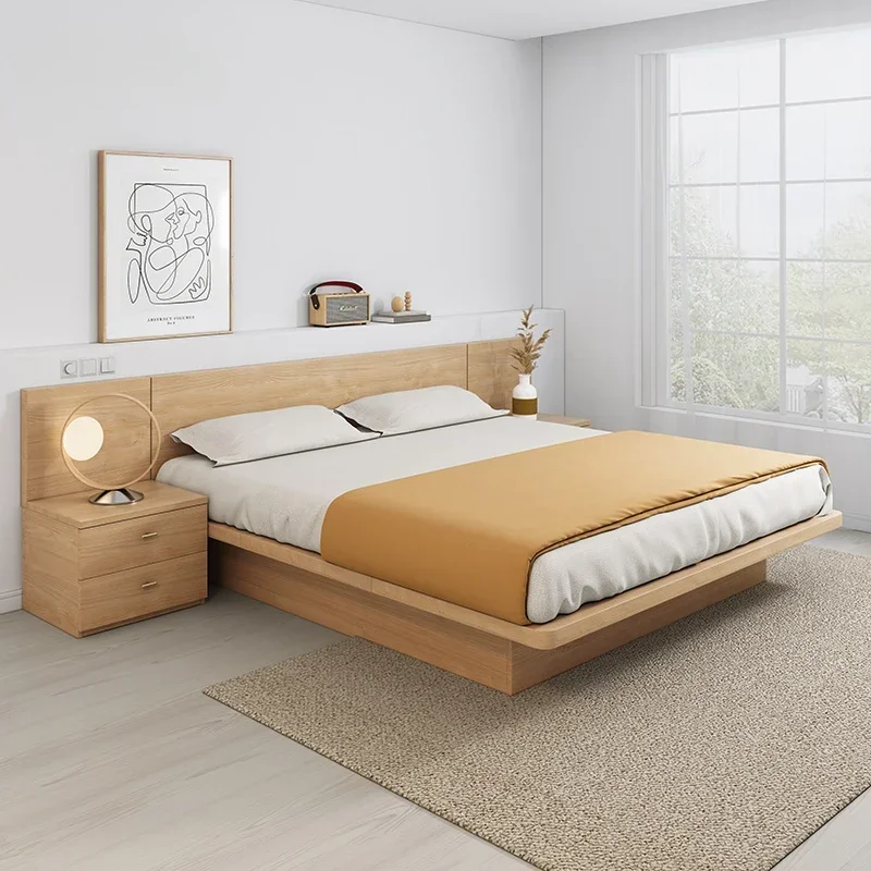 Tête De lit Double cadre De lit bois Style européen rangement complet Queen Size cadre De lit tables De nuit Cama De Casal meubles De maison